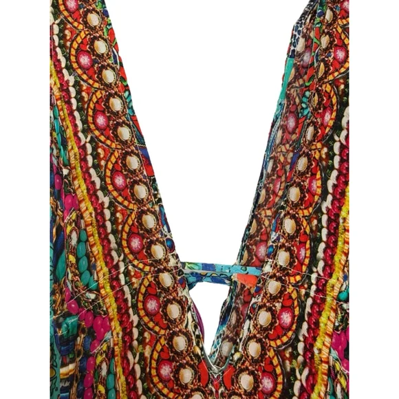 Narcisa Lang Silk Viscose Multicolor Maxi Dress One Size - Picture 4 of 15